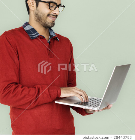 Man Cheerful Studio Portrait Concept Man Cheerful Studio Portrait Concept 28443793