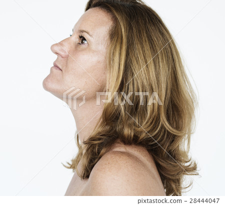 Studio People Shoot Portrait Isolated on White Concept 28444047