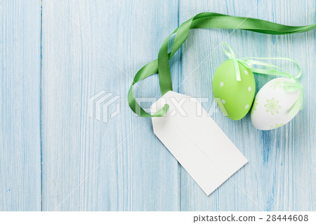 Easter eggs and blank tag label Easter eggs and blank tag label 28444608