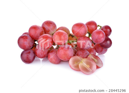bunch of fresh red grape on white background 28445296