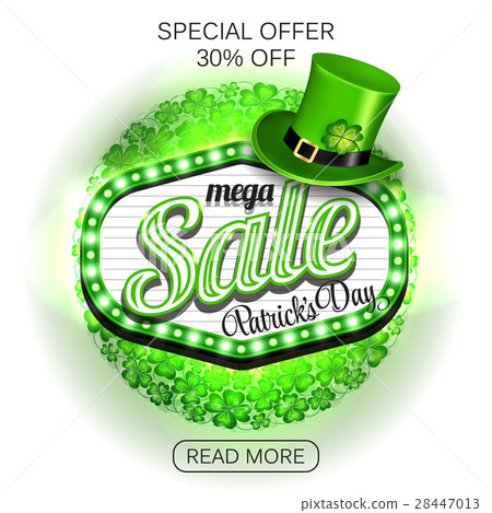 Background St. Patrick's day mega Sale. Green Background St. Patrick's day mega Sale. Green 28447013