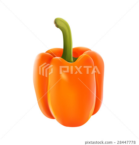 Orange pepper on white background Orange pepper on white background 28447778