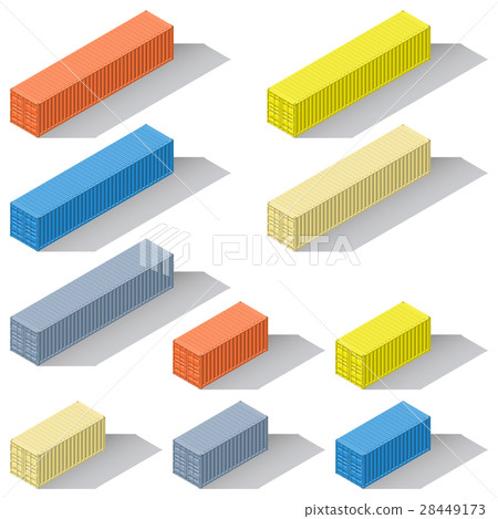 Sea containers isometric icons set Sea containers isometric icons set 28449173