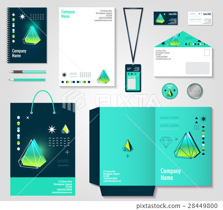 Polygonal Crystals Corporate Identity Items Design 28449800