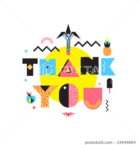 Thank You Colorful Memphis Style Composition  28449804