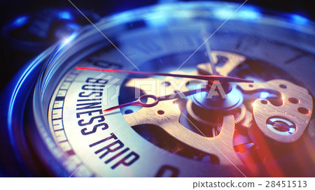 Business Trip - Wording on Pocket Watch. 3D. Business Trip - Wording on Pocket Watch. 3D. 28451513