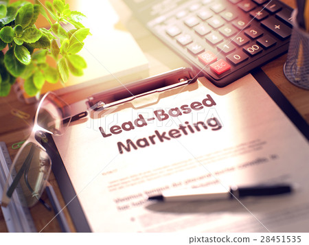 Lead-Based Marketing Concept on Clipboard. 3D. 28451535