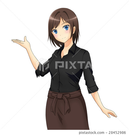 一個女人誰是居酒屋職員 插圖素材 圖庫