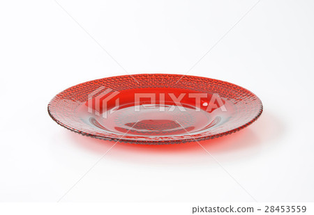 Red glass plate 28453559