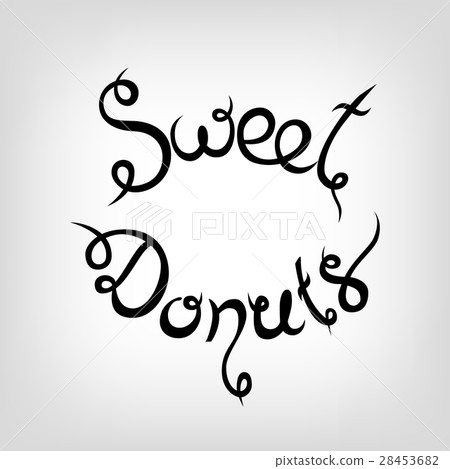 Vector Hand-drawn Lettering.  Sweet Donuts. 28453682