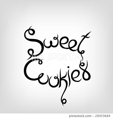 Vector Hand-drawn Lettering.  Sweet Cookies. 28453684