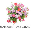 bouquet of pink tulips with hoary stock. 28454687