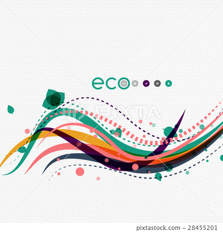 Vector abstract floral waves with leaves, nature Vector abstract floral waves with leaves, nature 28455201
