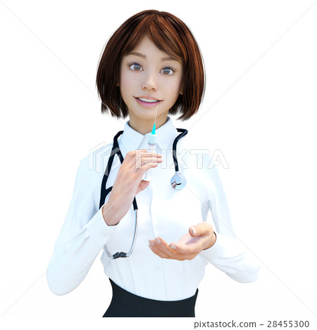 Female doctor with syringe perming3DCG Illustration material Female doctor with syringe perming3DCG Illustration material 28455300