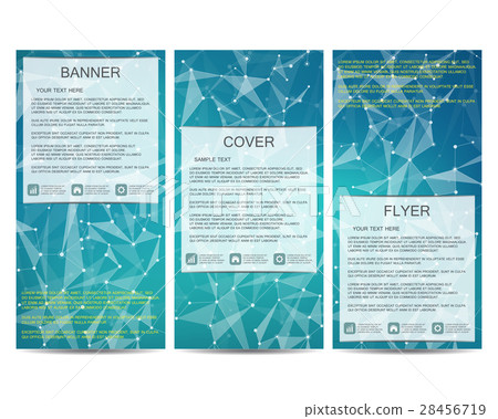Set of modern scientific banners. Molecule 28456719