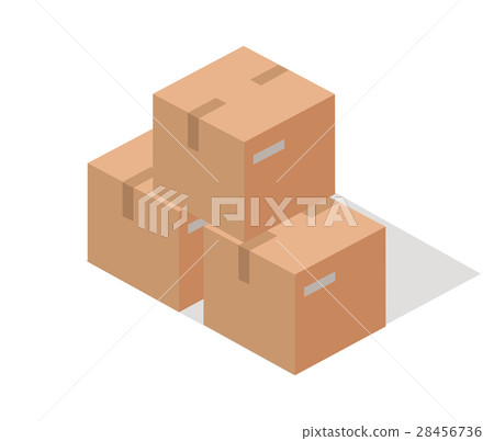 Cargo Paper Boxes Isolated on White. Isometric 3d Cargo Paper Boxes Isolated on White. Isometric 3d 28456736