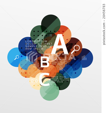 Vector circle bubbles modern geometric background 28456783