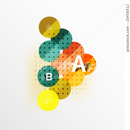 Vector circle bubbles modern geometric background 28456812