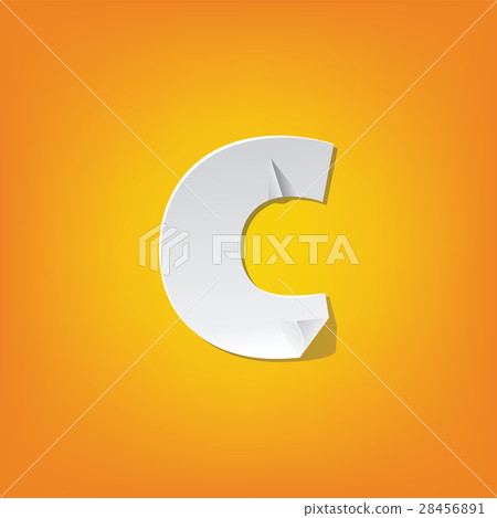 c lowercase letter fold english alphabet design 28456891