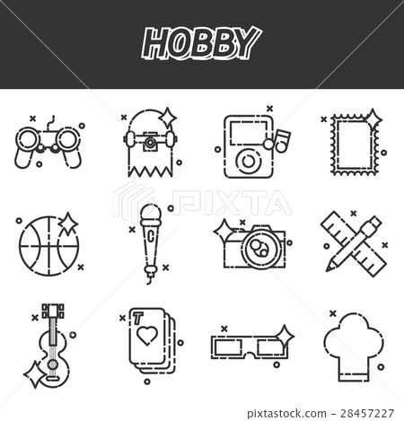 Hobby flat icons set 28457227