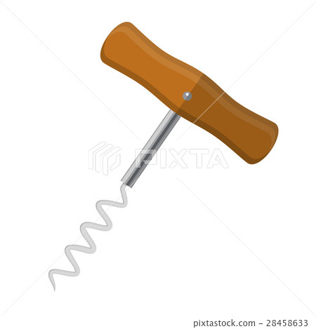 Corkscrew flat icon. 28458633