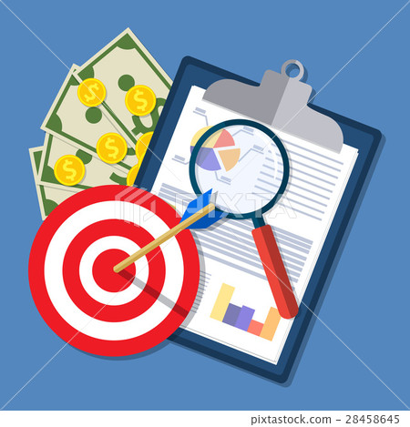 clipboard with financial reports and pen. 28458645