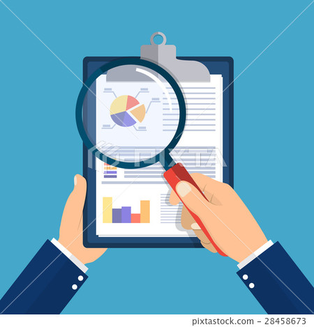hand holding clipboard with financial reports hand holding clipboard with financial reports 28458673
