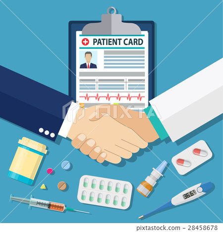 handshake between doctor and patient, 28458678