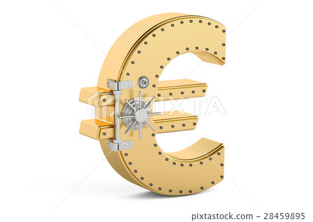 safe box in shape of symbol euro, 3D rendering 28459895