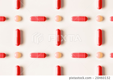 medical pills and capsules pattern on white 28460132