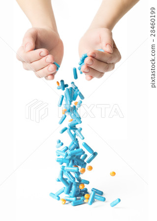 Man's hands holding and dropping a handful Man's hands holding and dropping a handful 28460199