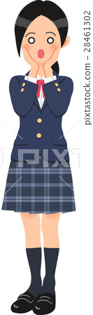 穿著制服制服蒙克的哭泣的學校女生 28461302