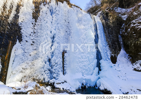 On the ice formation Haruna River Upstream Sabo dam On the ice formation Haruna River Upstream Sabo dam 28462478