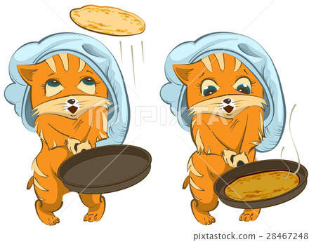 Shrovetide russian holiday. Cat cook fries 28467248