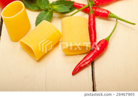 Italian pasta paccheri with tomato mint and chili  28467905