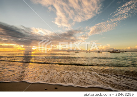 Tropical beach sunset at Philippines 28468299