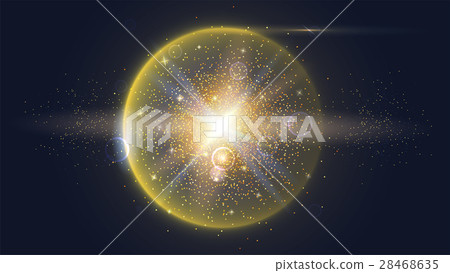 Bright glowing ball filled with particles and dust Bright glowing ball filled with particles and dust 28468635