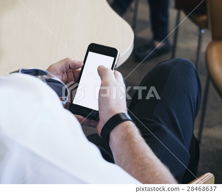 Business Man Using Smartphone Social Media Business Man Using Smartphone Social Media 28468637