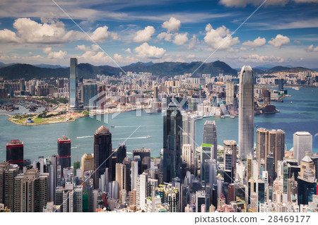 View point of Hongkong city and Kowloon city  28469177