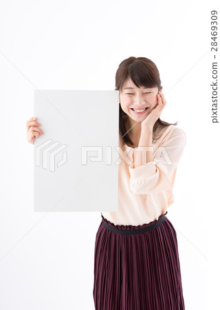 Young lady, white board, guide Young lady, white board, guide 28469309