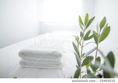 Bed in a white clean hotel Bed in a white clean hotel 28469830