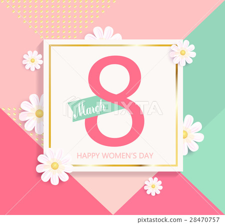 Womens day bright geometric background. 28470757