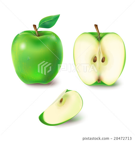Vector illustration of a juicy green apple. Vector illustration of a juicy green apple. 28472713