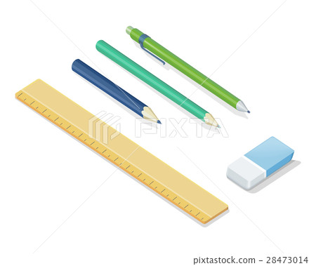 Stationery Vector Set In Isometric Projection Stationery Vector Set In Isometric Projection 28473014