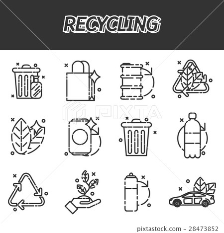 Recycling flat icons set 28473852