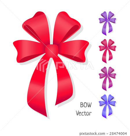 Vector bow set isolated. Colors of present bows. Vector bow set isolated. Colors of present bows. 28474004