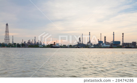 Panorama refinery factory river front Panorama refinery factory river front 28474286