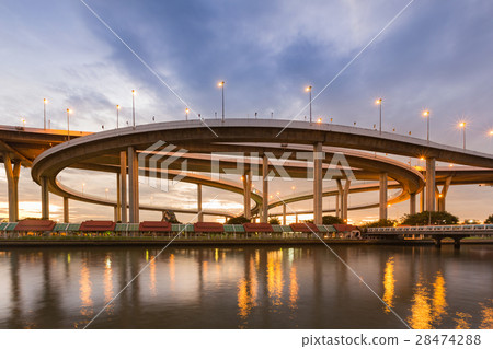 Round highway interchange Round highway interchange 28474288