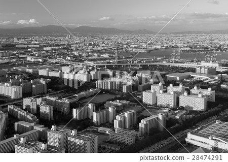 Black and White, Osaka city downtown Black and White, Osaka city downtown 28474291