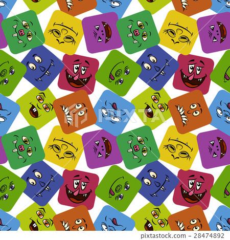 Monster Smileys, Seamless 28474892
